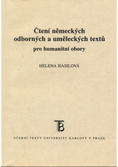 Čtení německých odborných a uměleckých textů pro humanitní obory  Cover Image