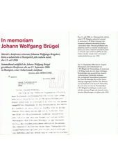 In memoriam Johann Wolfgang Brügel : sborník z konference věnované Johannu Wolfgangu Brügelovi, která se uskutečnila v Hustopečích, jeho rodném městě, dne 13. září 2006 = Sammelband anläßlich der Johann Wolfgang Brügel gewidmeten Konferenz, die am 13. September 2006 in Hustopeče, seiner Geburtsstadt, stattfand  Cover Image