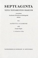 Septuaginta : Vetus Testamentum Graecum. Vol. XII. 1, Sapientia Salomonis, 2., durchgesehene Auflage  Cover Image