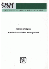 Právní předpisy z oblasti sociálního zabezpečení Cover Image